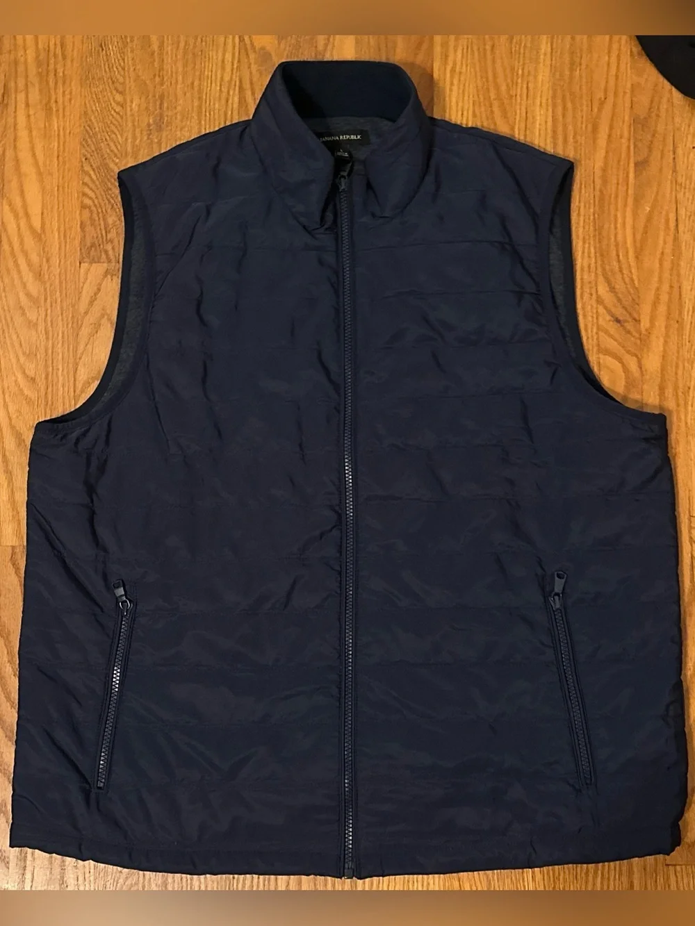 Men’s Banana Republic Quilted Full-Zip Vest Size Large Navy Blue NWOT